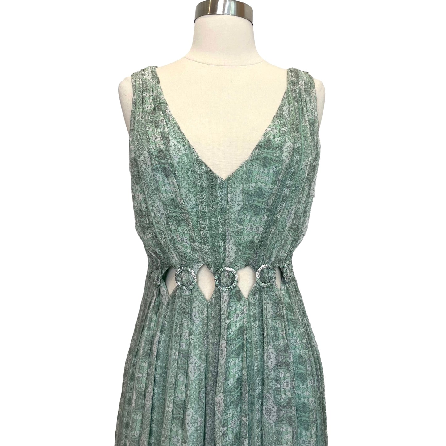 Green Silk Dress - 4