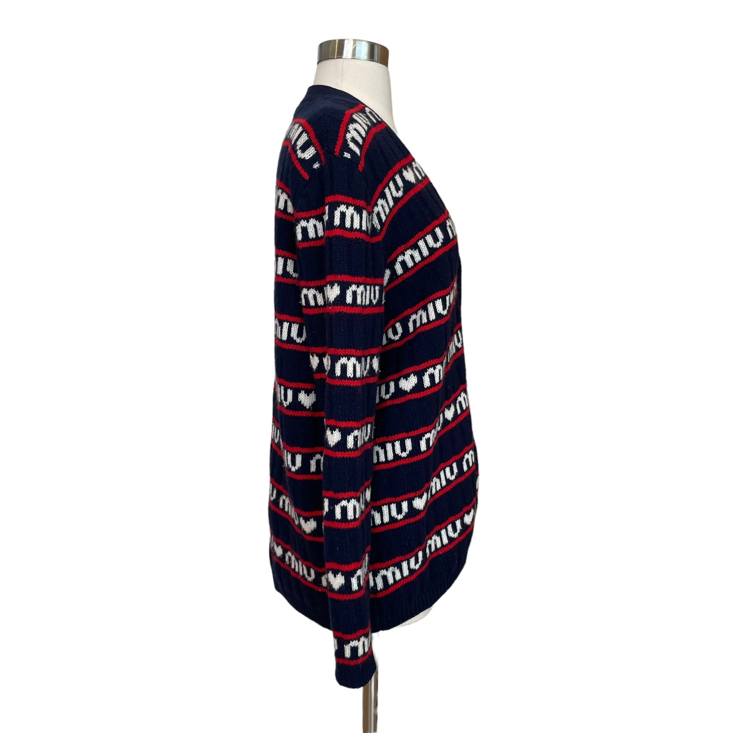 Logo Navy Cardigan - S