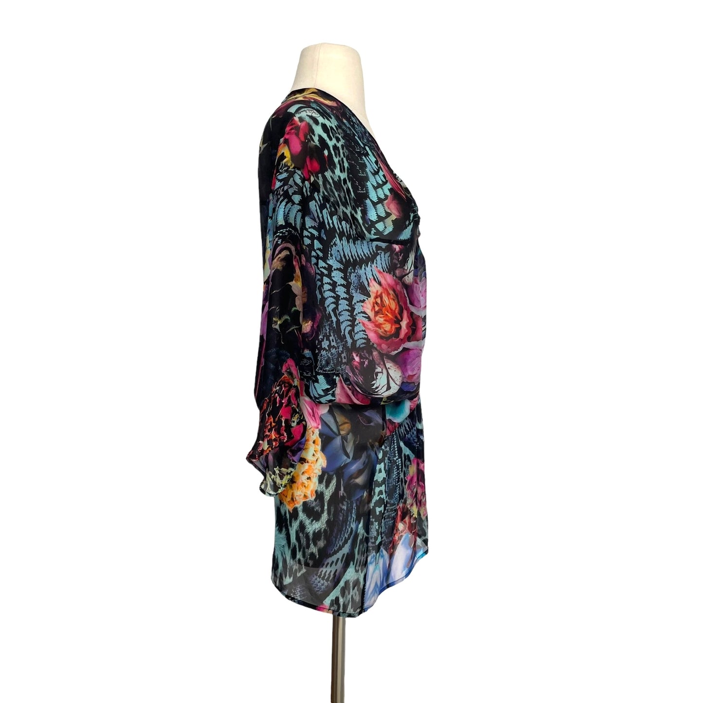 Floral Silk Cover-Up - M