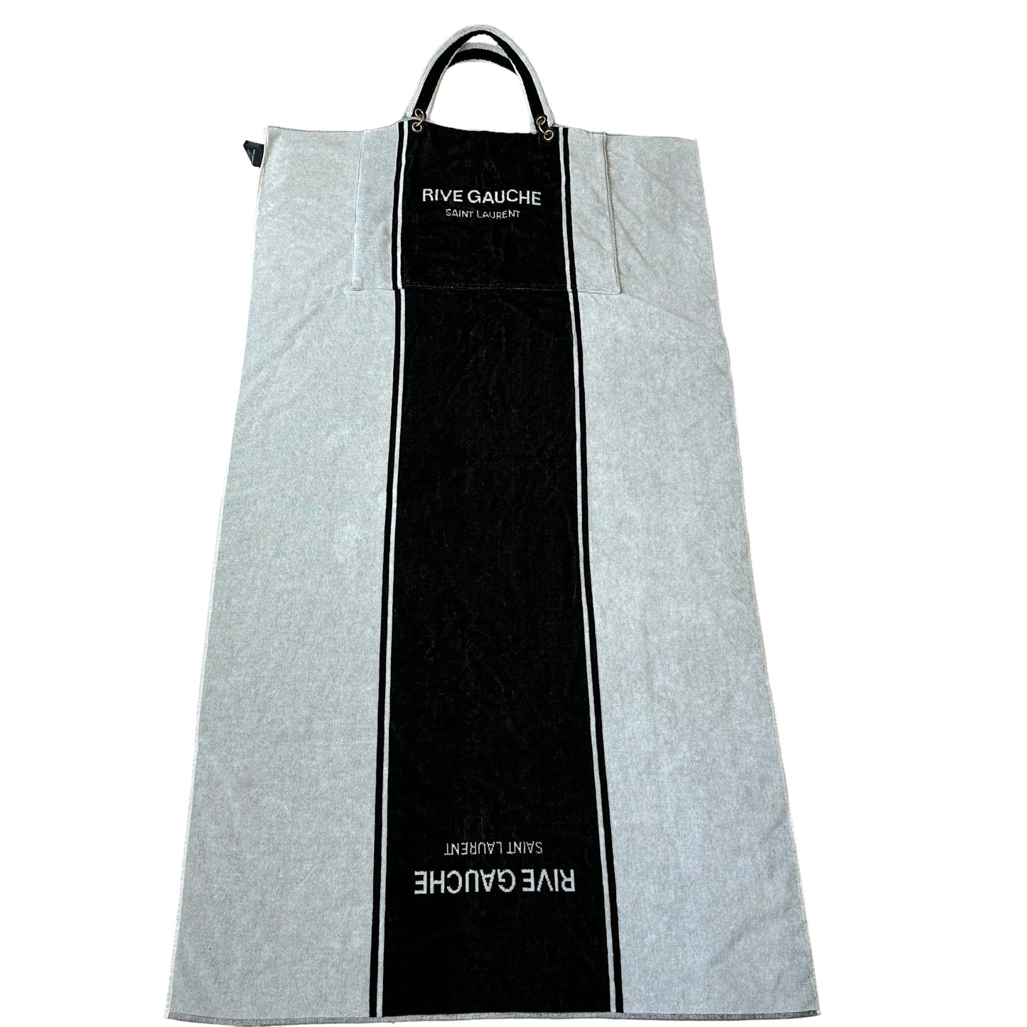 Black & White Terrycloth Beach Bag