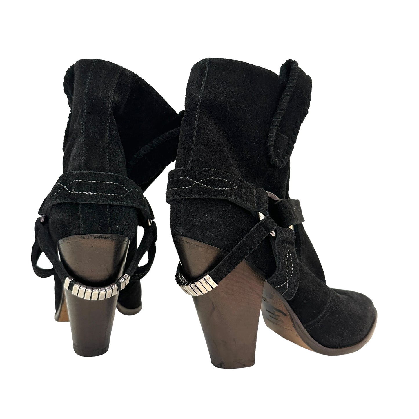 Black Suede Ankle Boots - 10