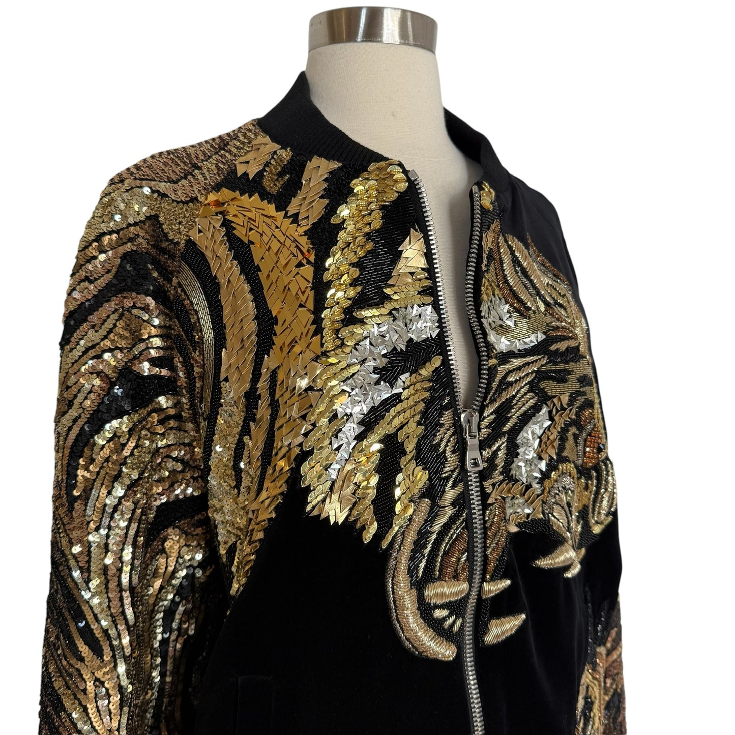 Black & Gold Embellished Jacket - L