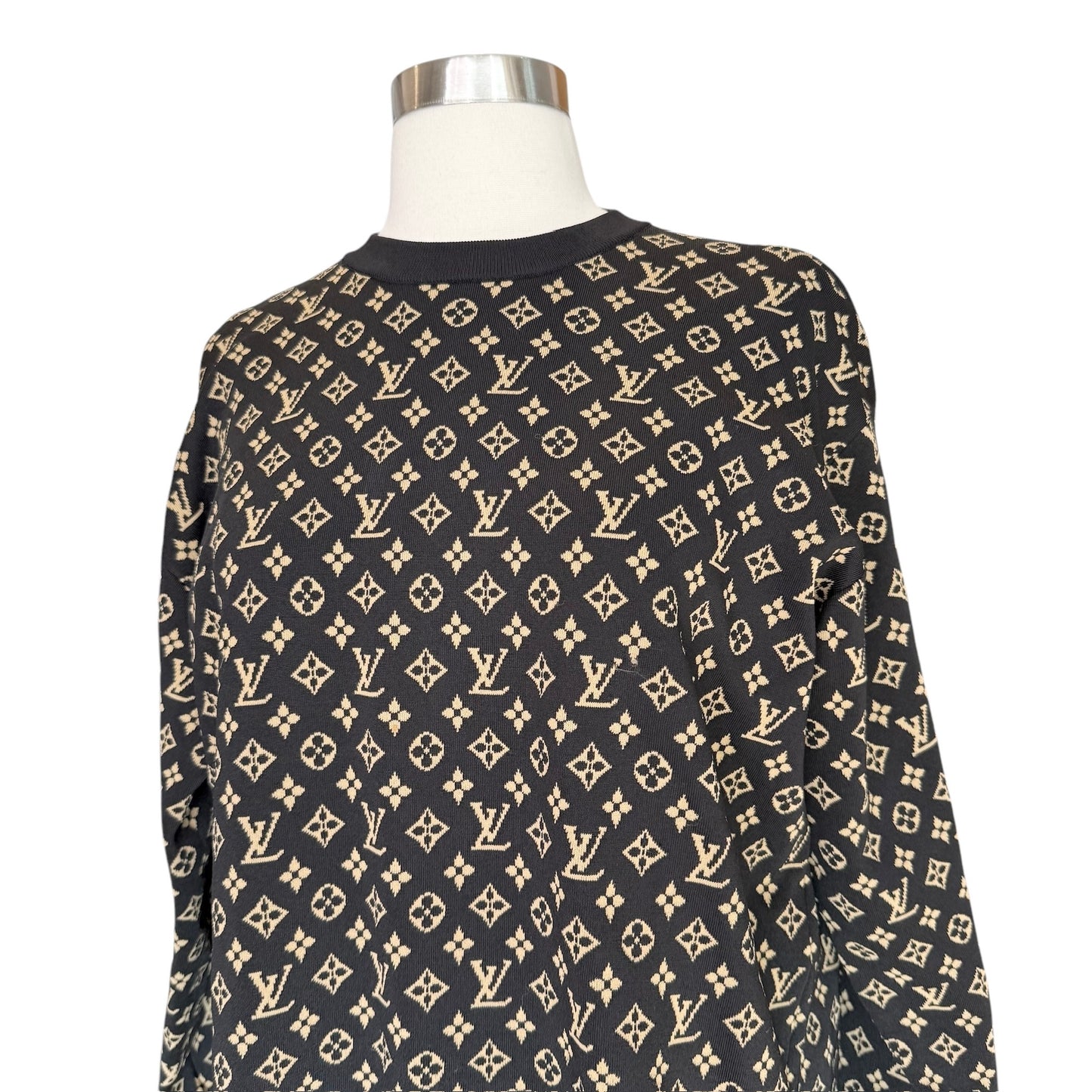Black & Cream Monogram Sweater - M/L