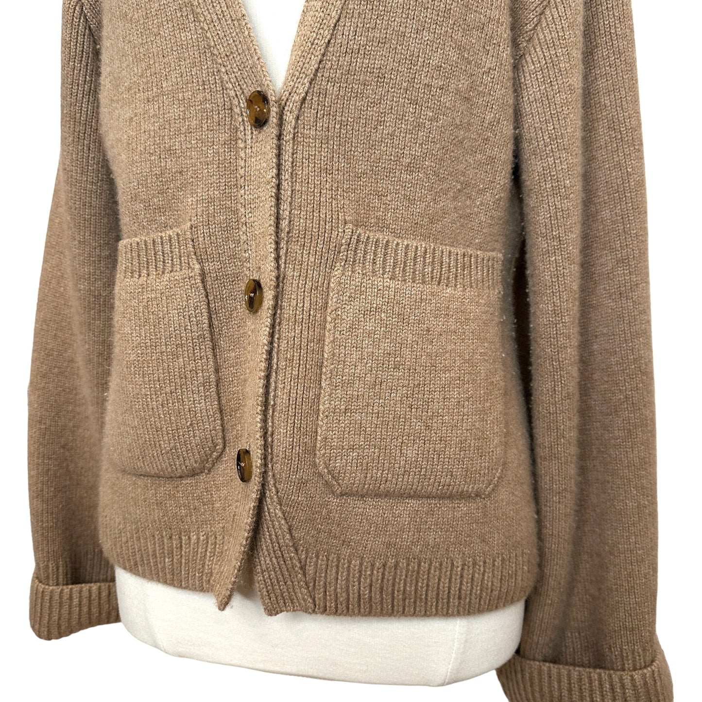 Camel Cashmere Cardigan Jacket - M
