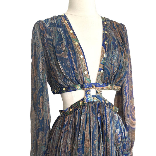 Navy & Gold Cutout Dress - 1