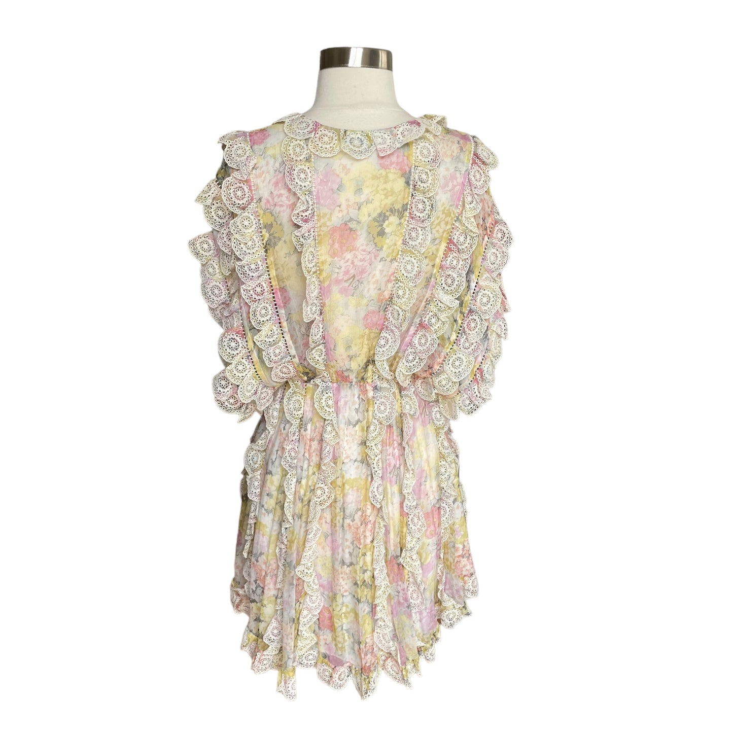Floral & Lace Silk Dress - 2