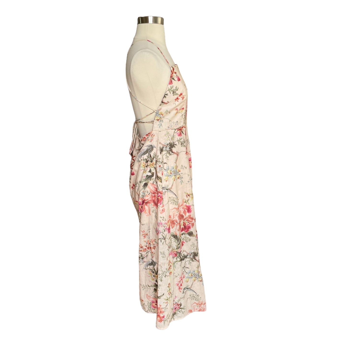 Linen Floral Maxi Dress - 1
