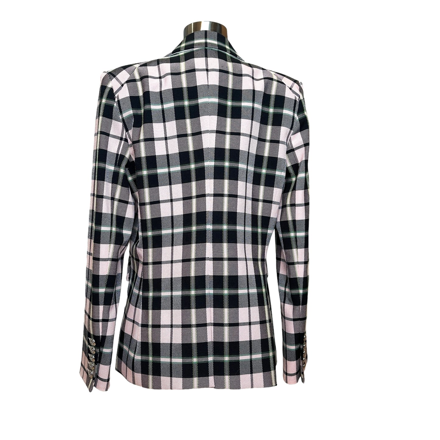 Pink Plaid Blazer - 12