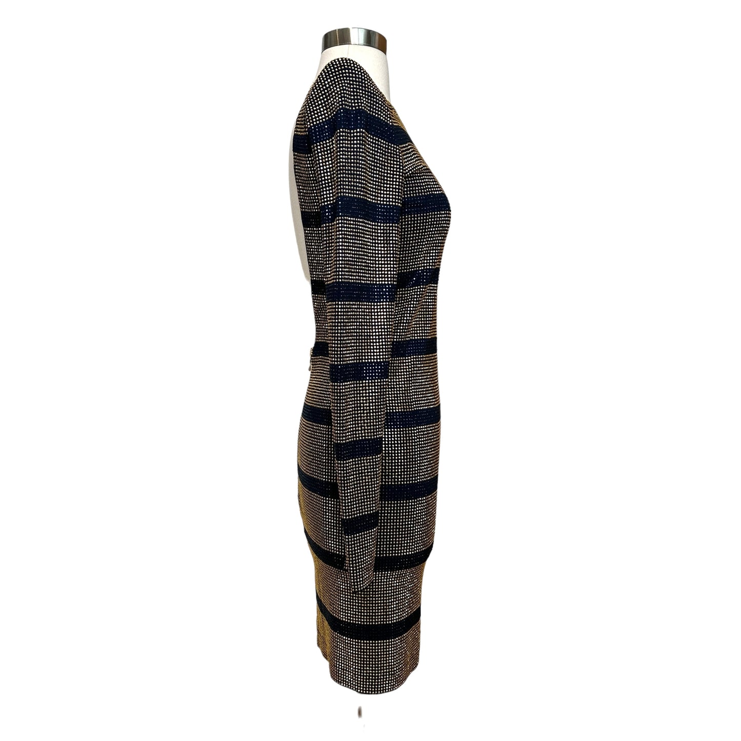 Gold & Navy Metallic Dress - S