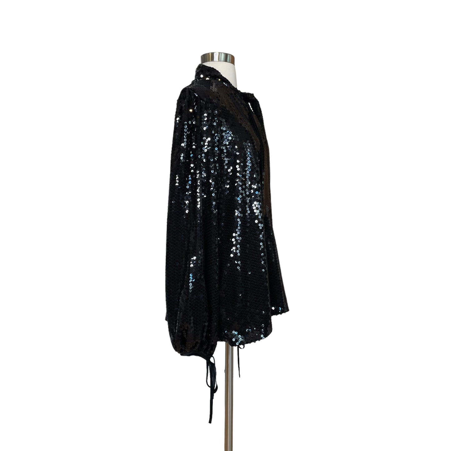 Black Sequin Long Sleeve Top - 46