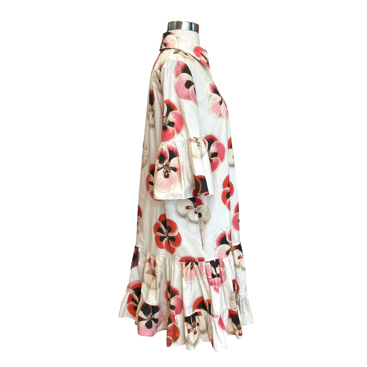Cream & Pink Floral Dress - M