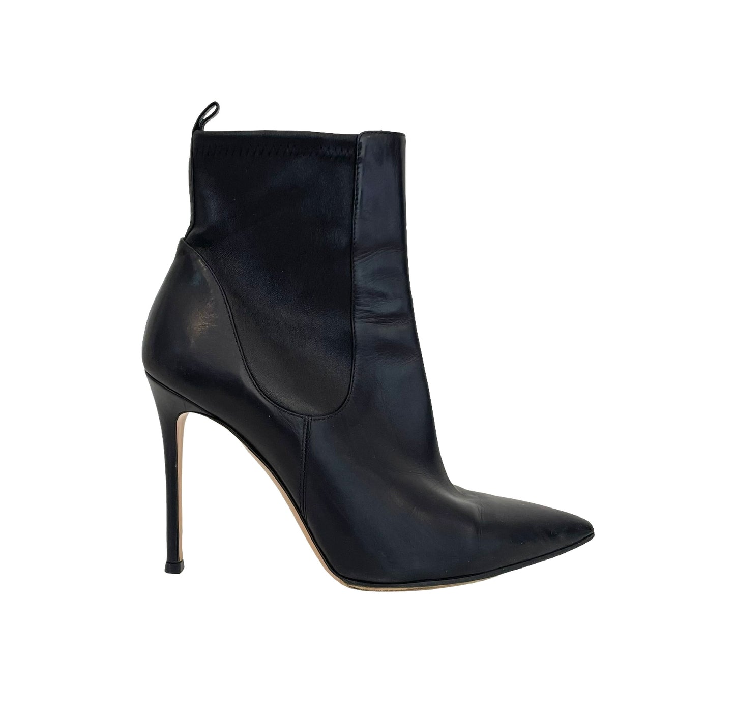 Black Leather Heels - 7.5