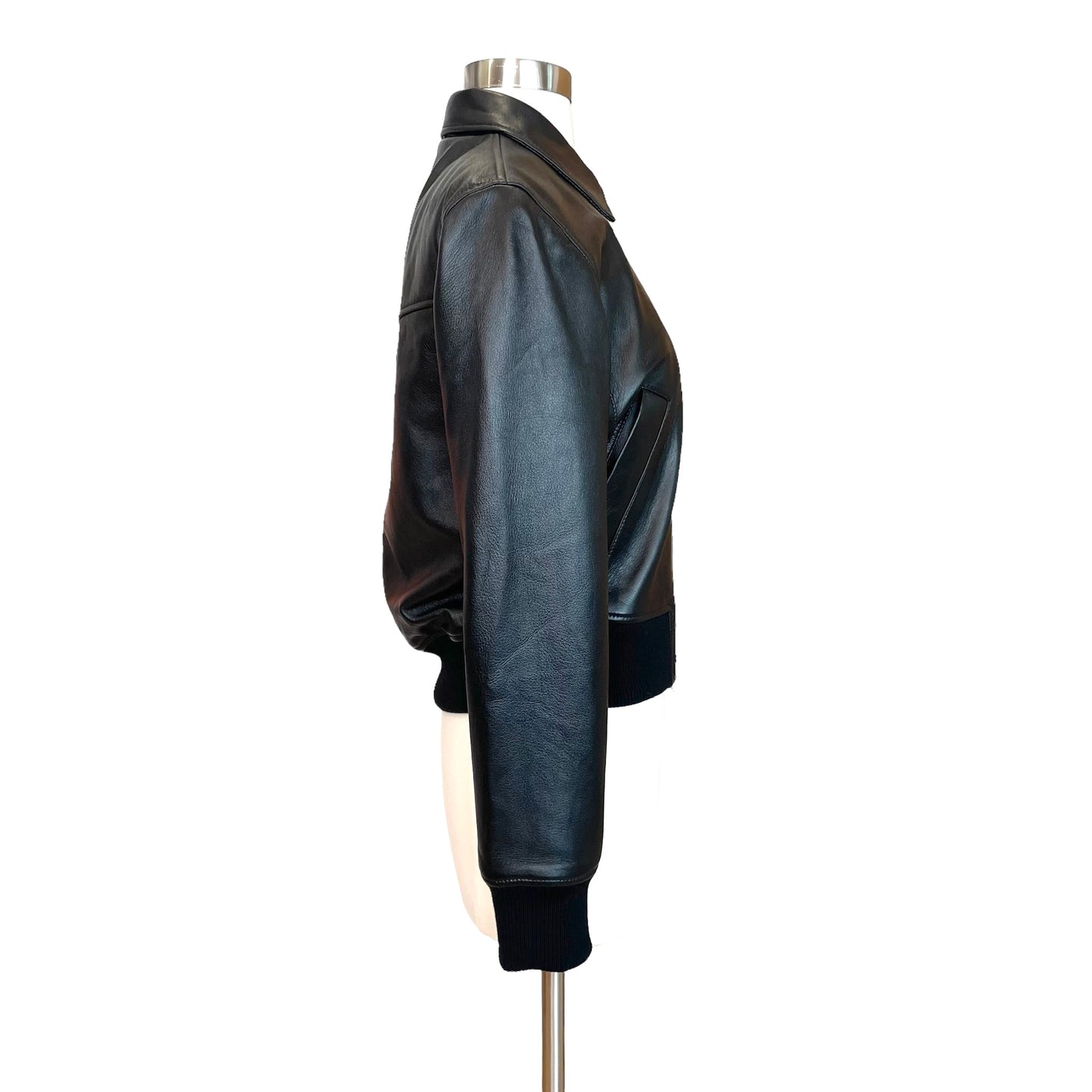 Leather Bomber Jacket - S
