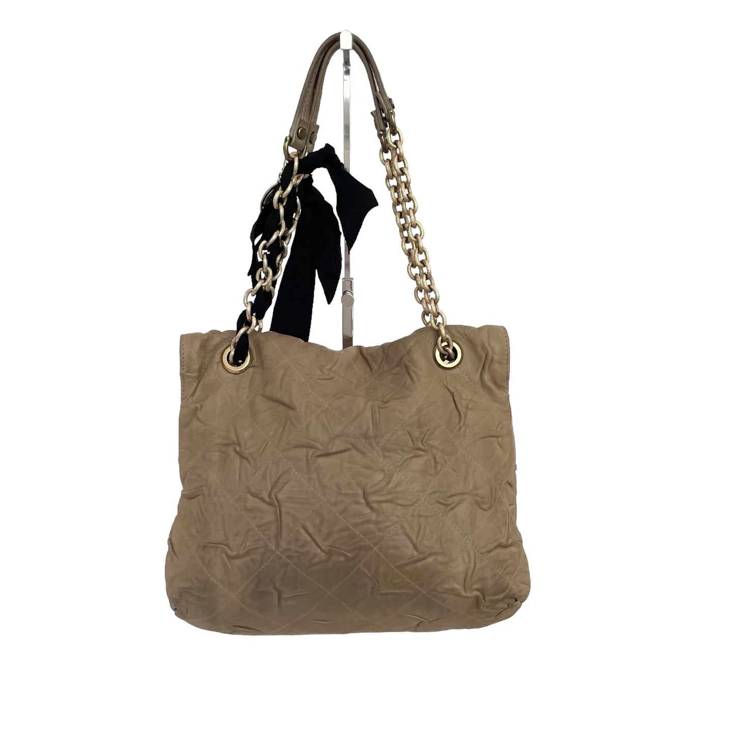 Beige Flap Shoulder Bag