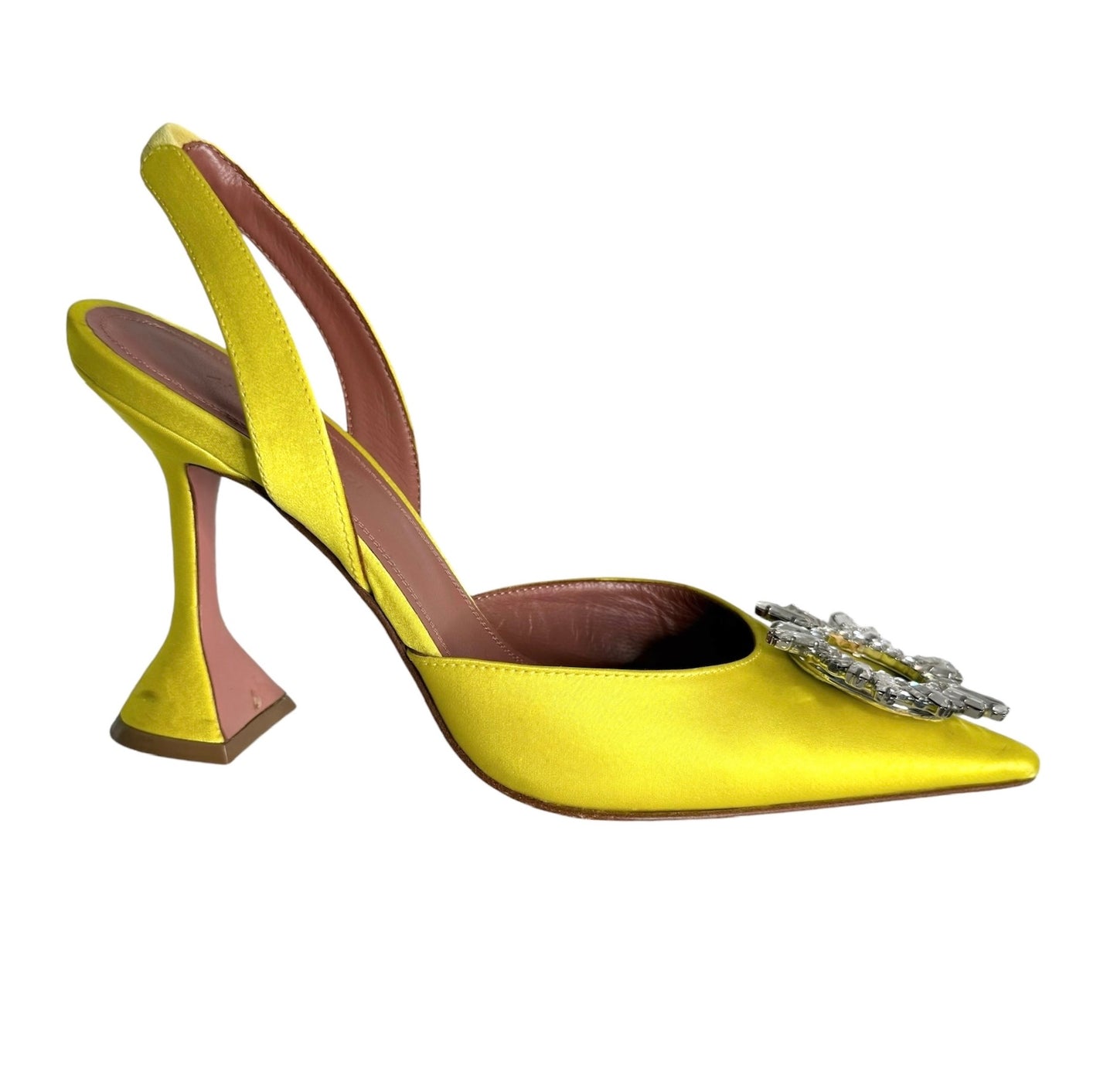 Crystal Leather Heels - 8
