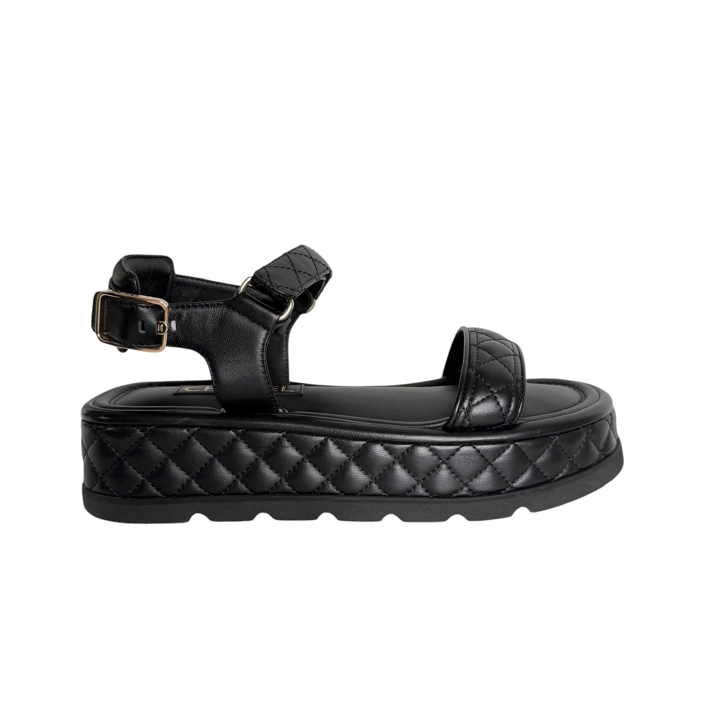 Black Leather Sandals - 9.5