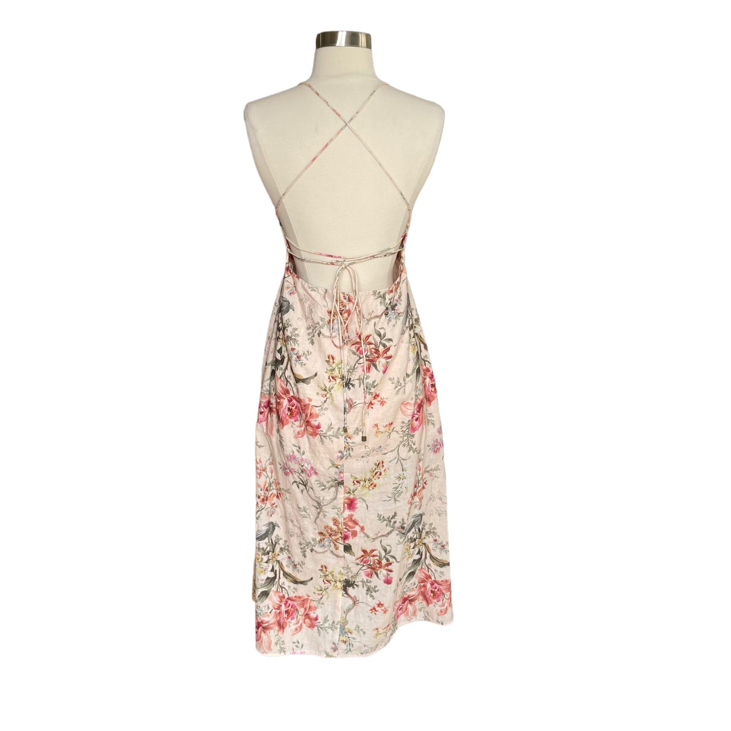 Linen Floral Maxi Dress - 1