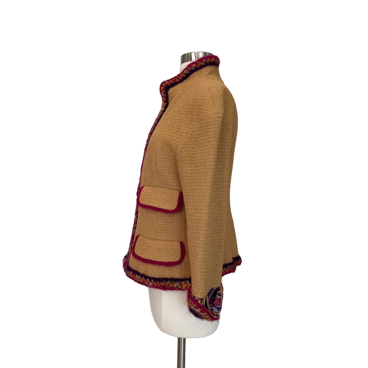 Mustard Woven Trim Jacket - S/M