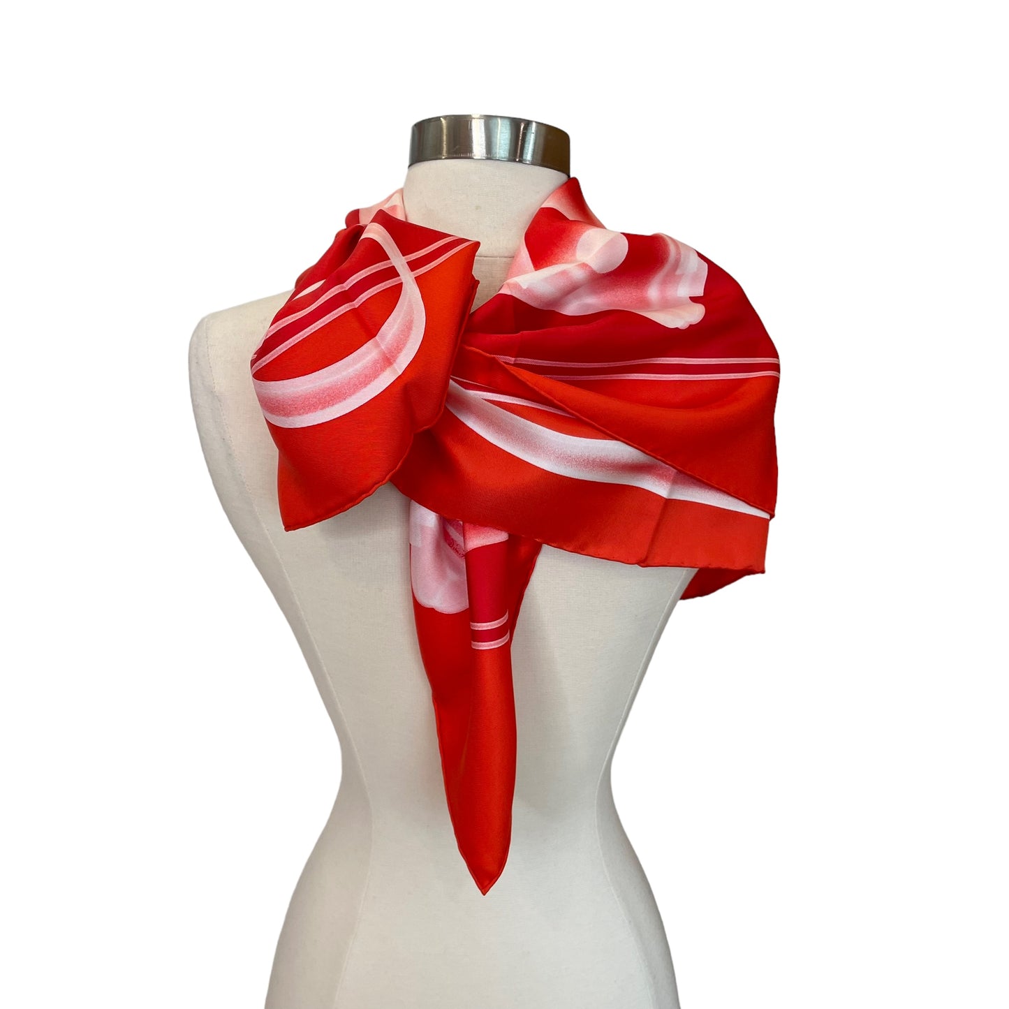 Red Check Bag Silk Scarf - OS