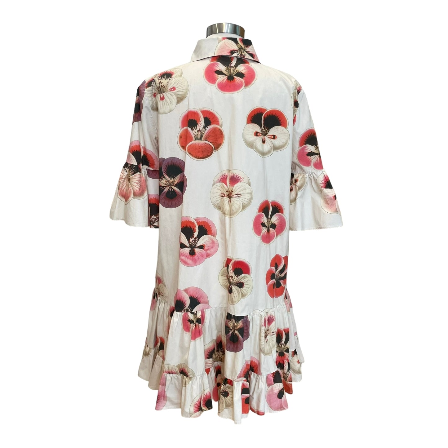 Cream & Pink Floral Dress - M