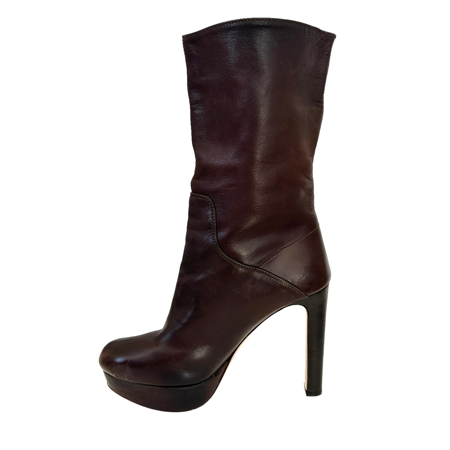 Brown Heeled Boots - 6.5