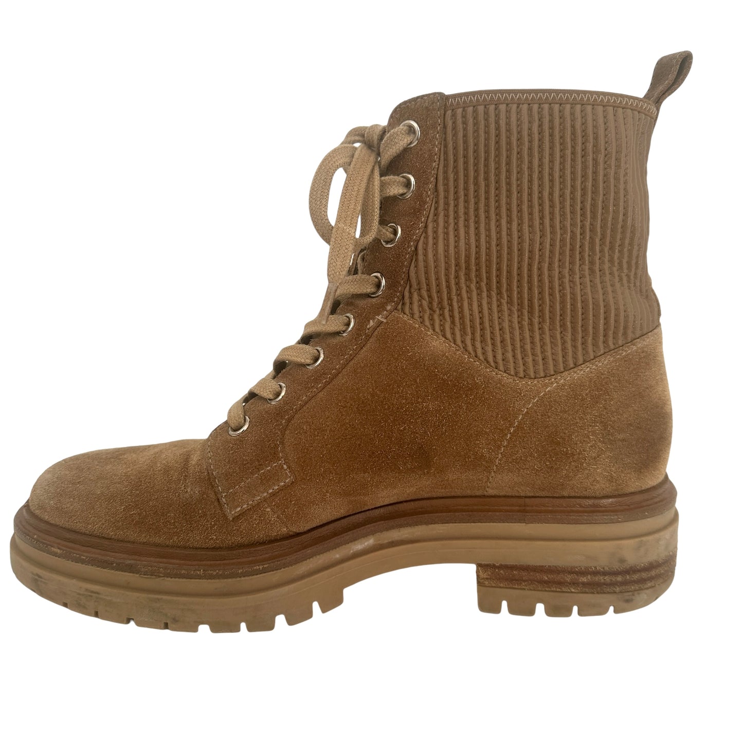 Brown Suede Combat Boots - 7.5