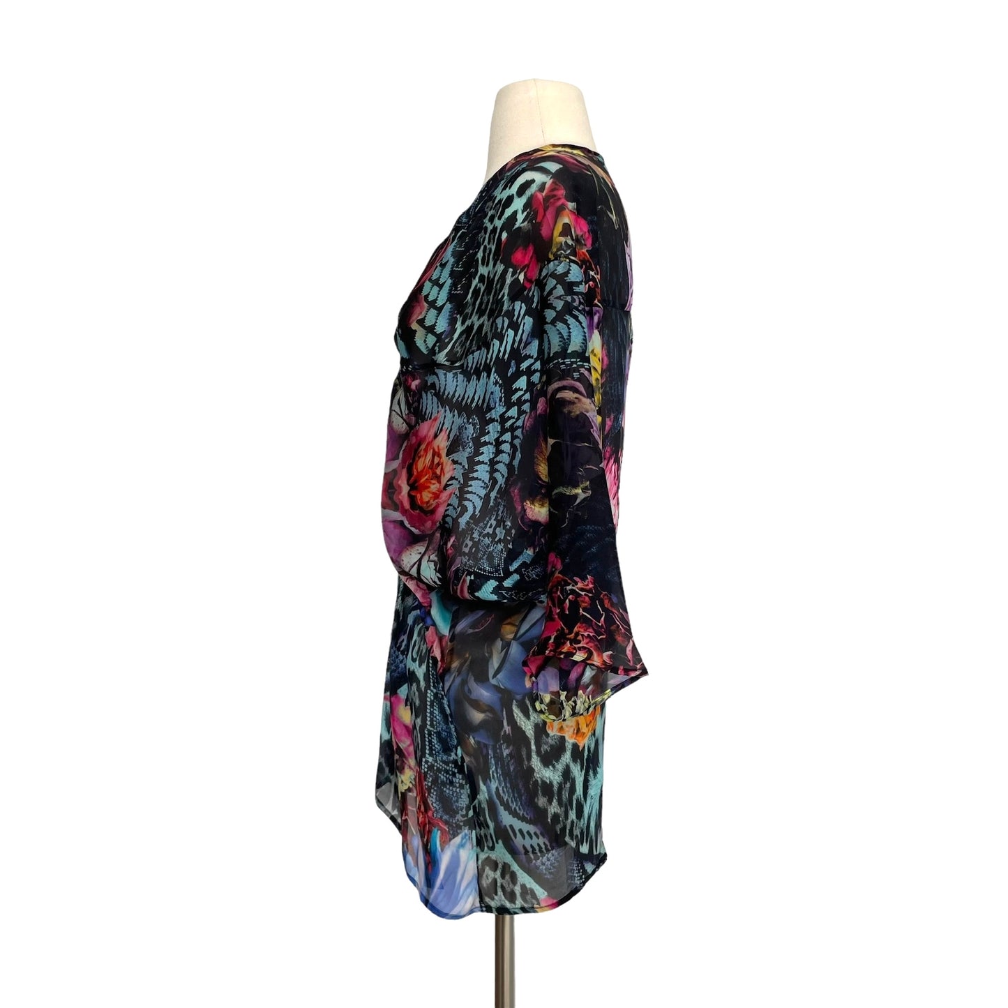 Floral Silk Cover-Up - M