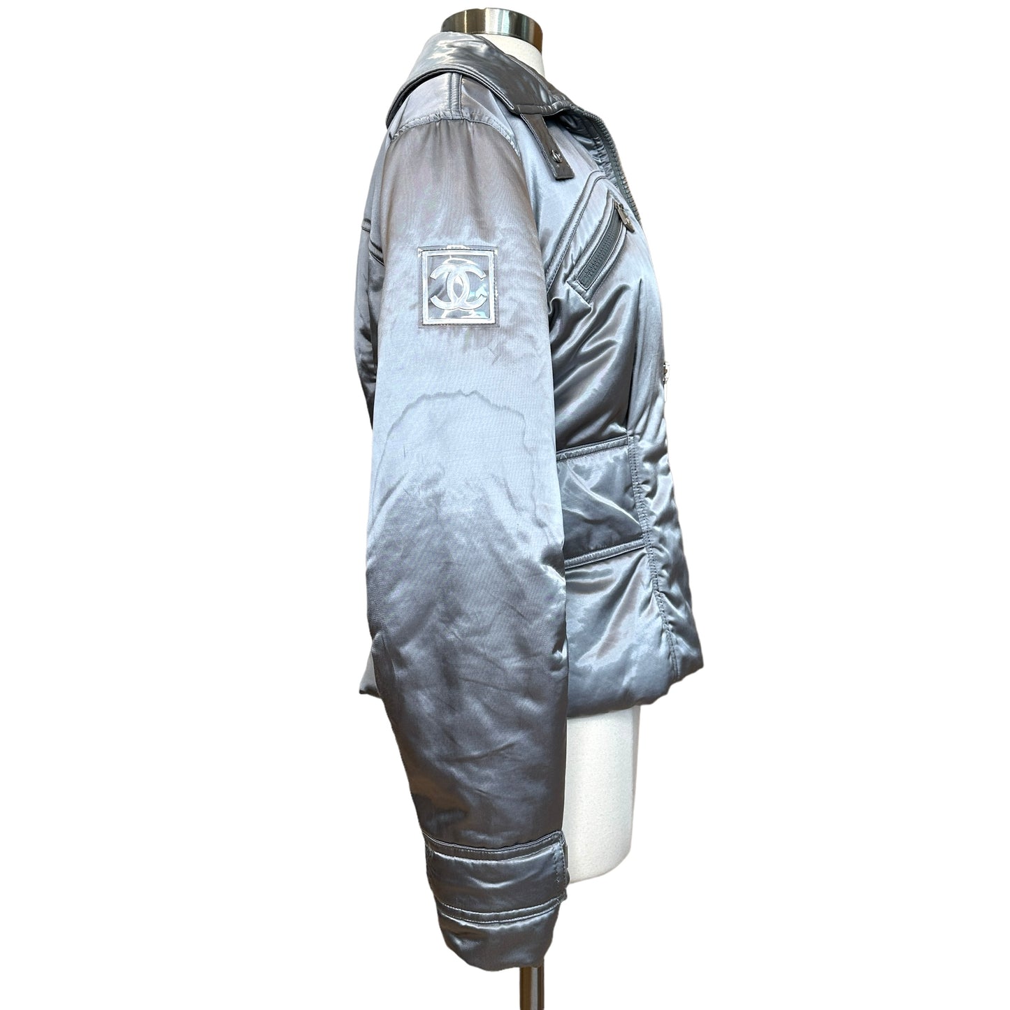 Silver Bomber Jacket - M/L