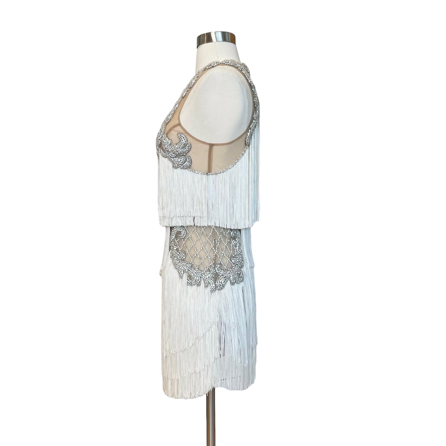 Crystal & Tassel Mini Dress - XS