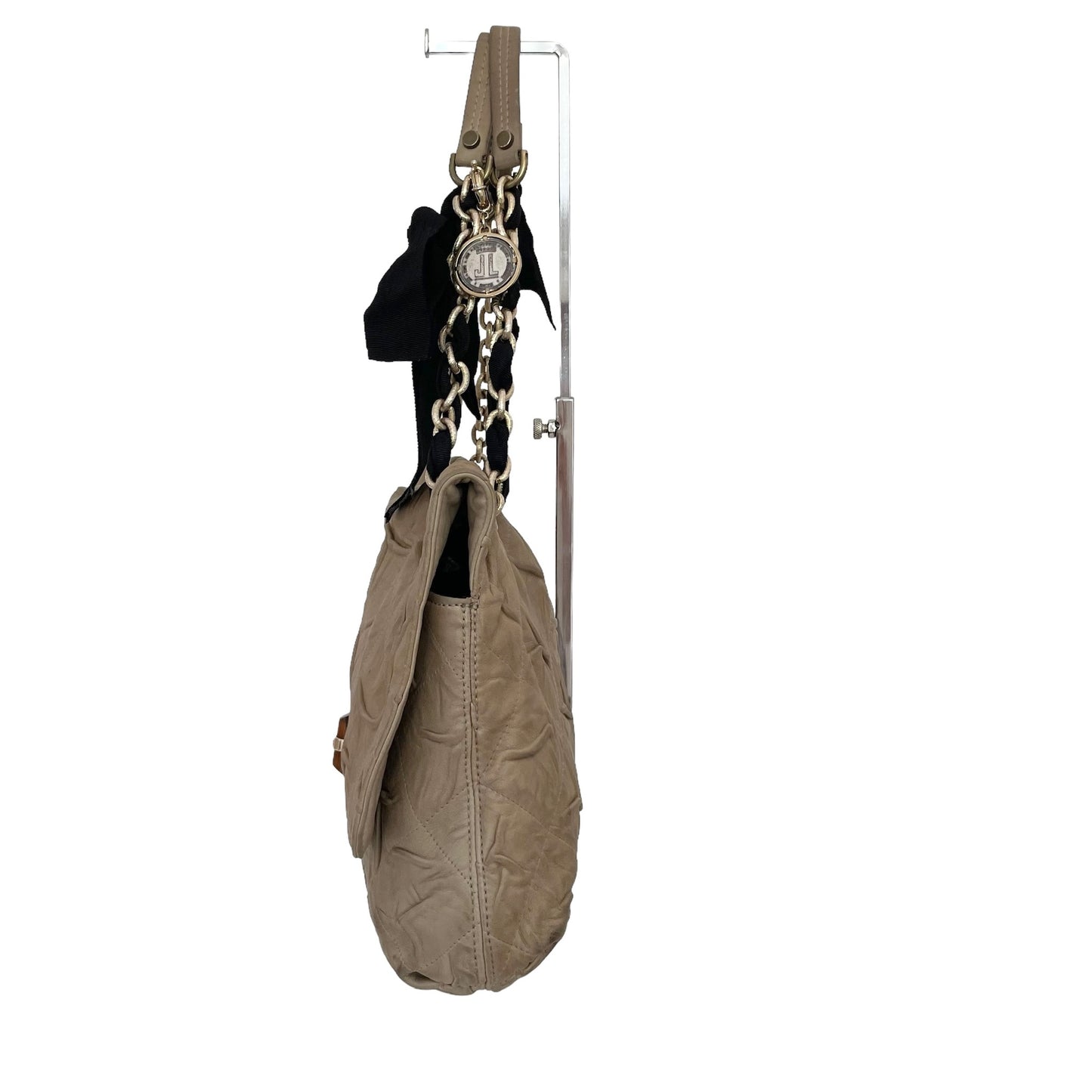 Beige Flap Shoulder Bag