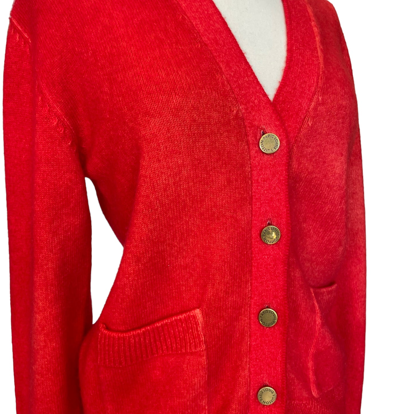 Red Cashmere Cardigan - S