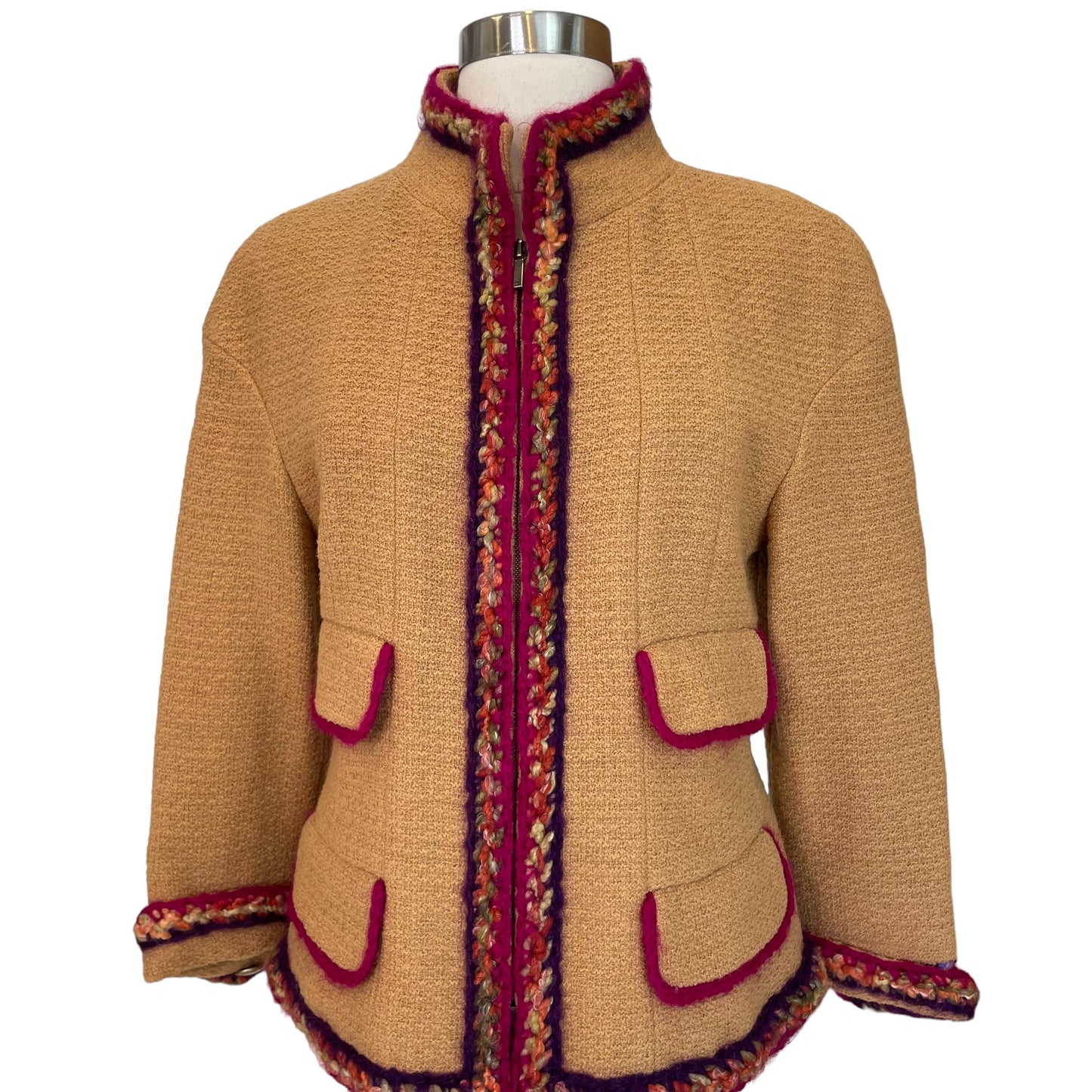 Mustard Woven Trim Jacket - S/M