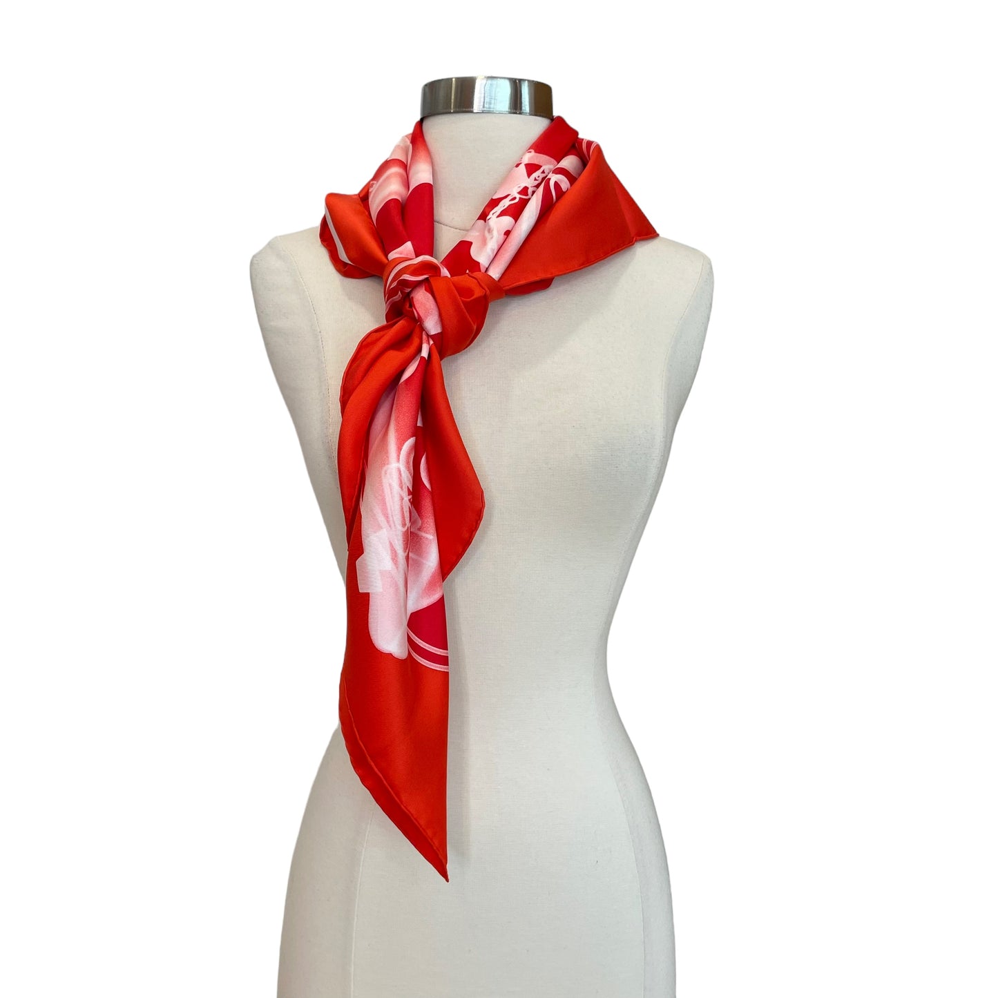 Red Check Bag Silk Scarf - OS