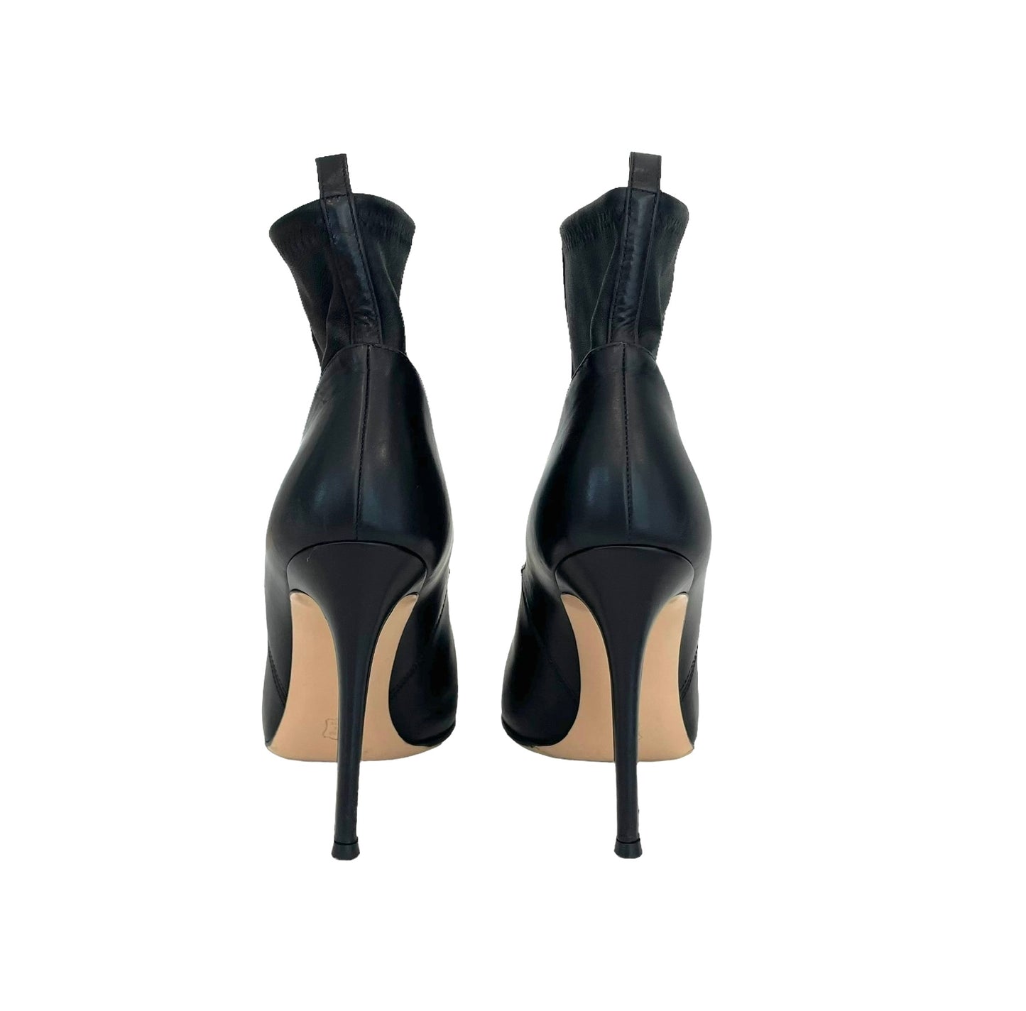 Black Leather Heels - 7.5