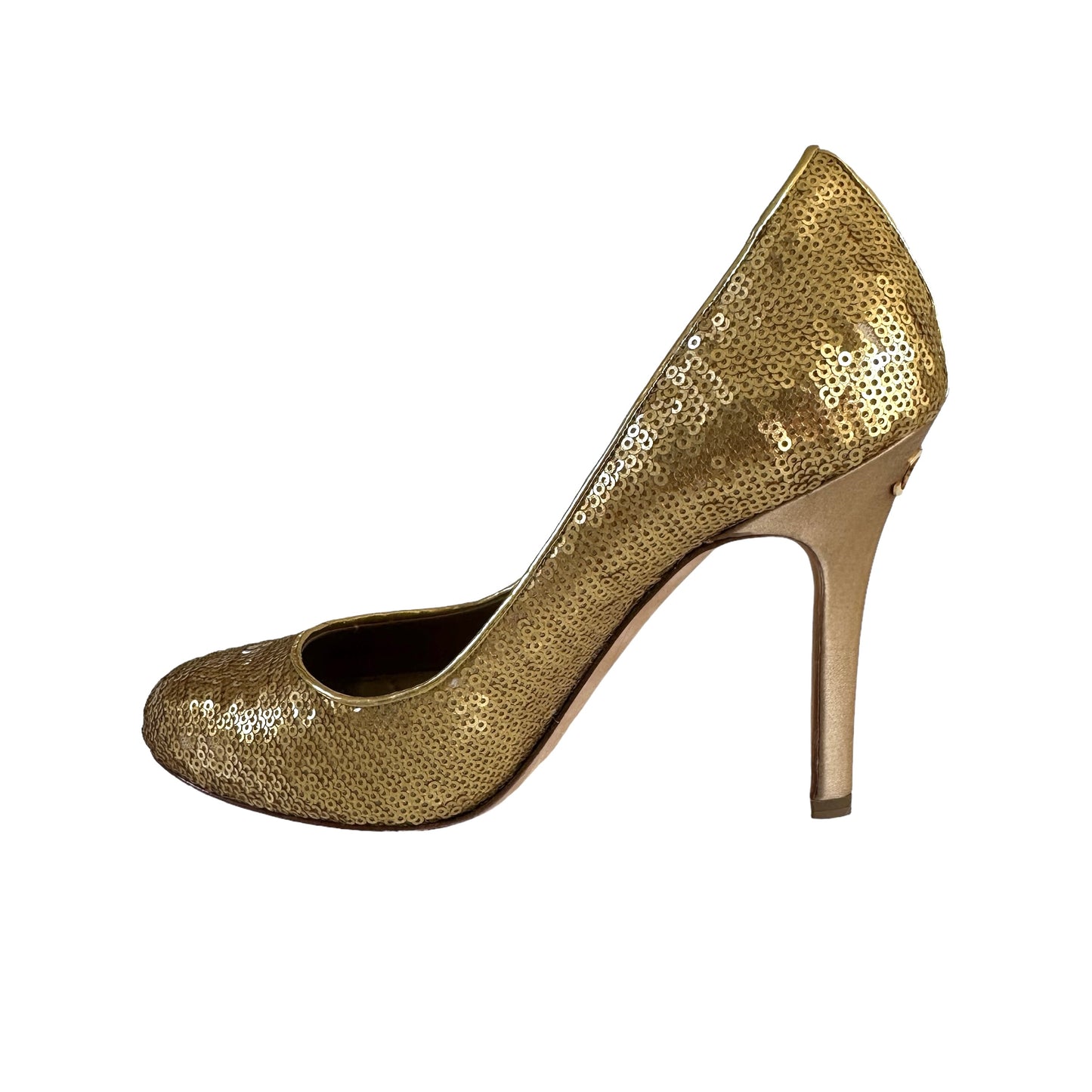Gold Sequins Heels - 6