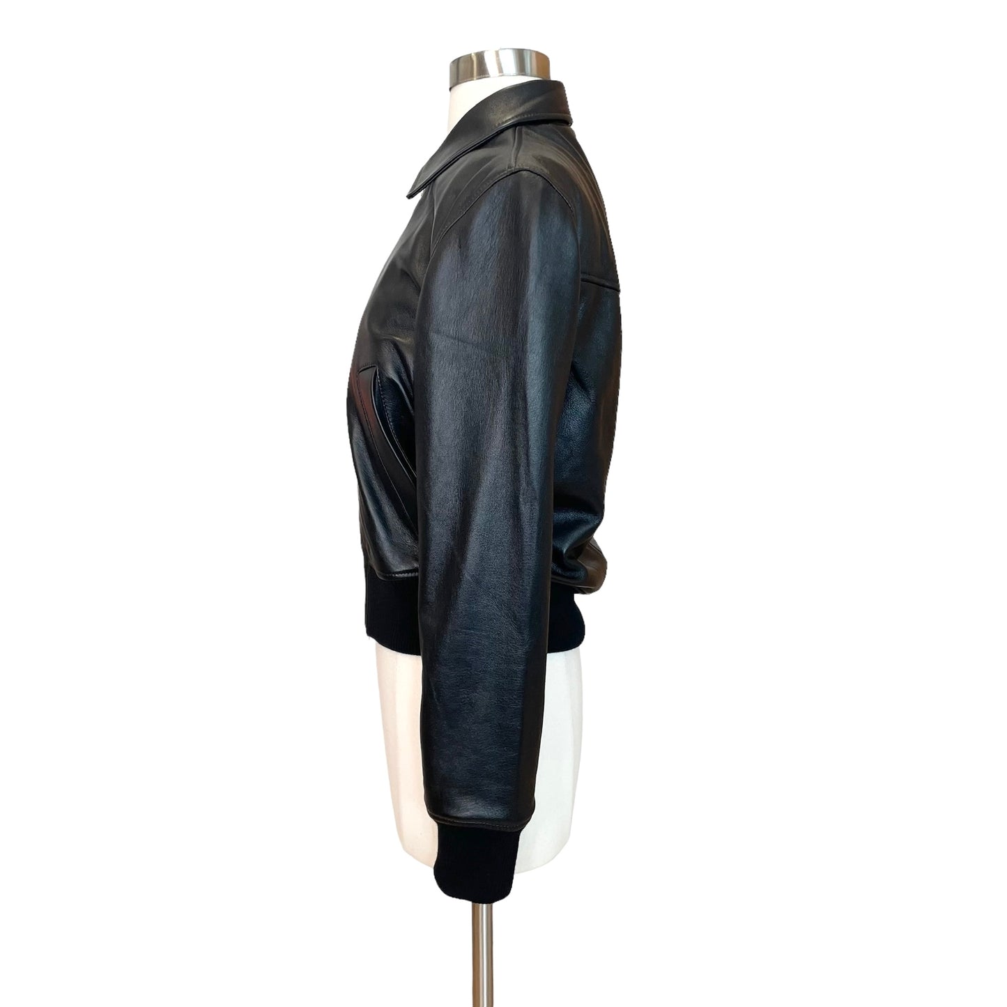 Leather Bomber Jacket - S