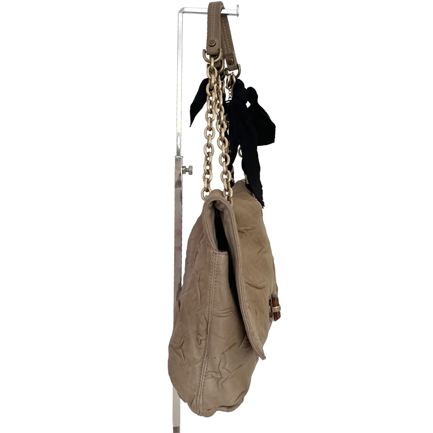 Beige Flap Shoulder Bag