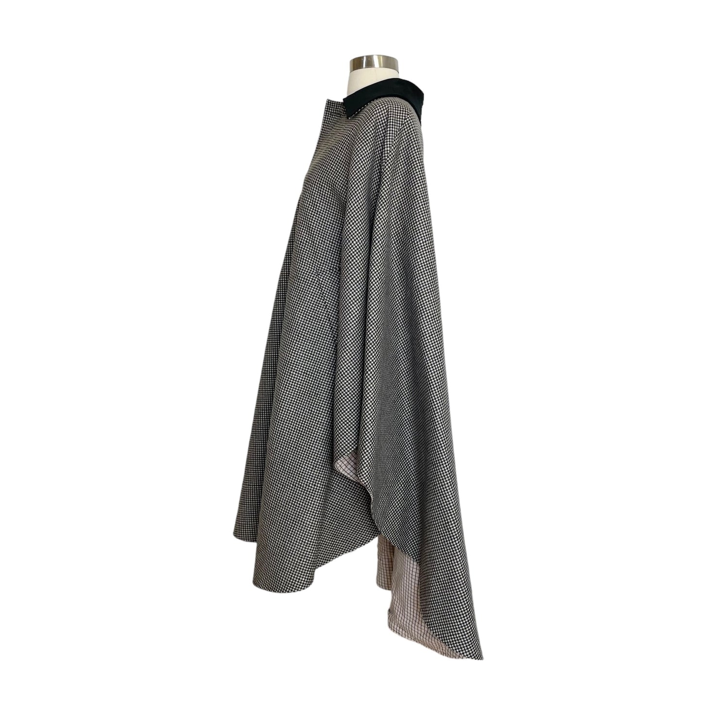 Houndstooth & Plaid Reversible Cape - 44