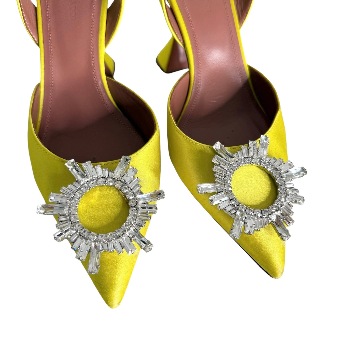 Crystal Leather Heels - 8