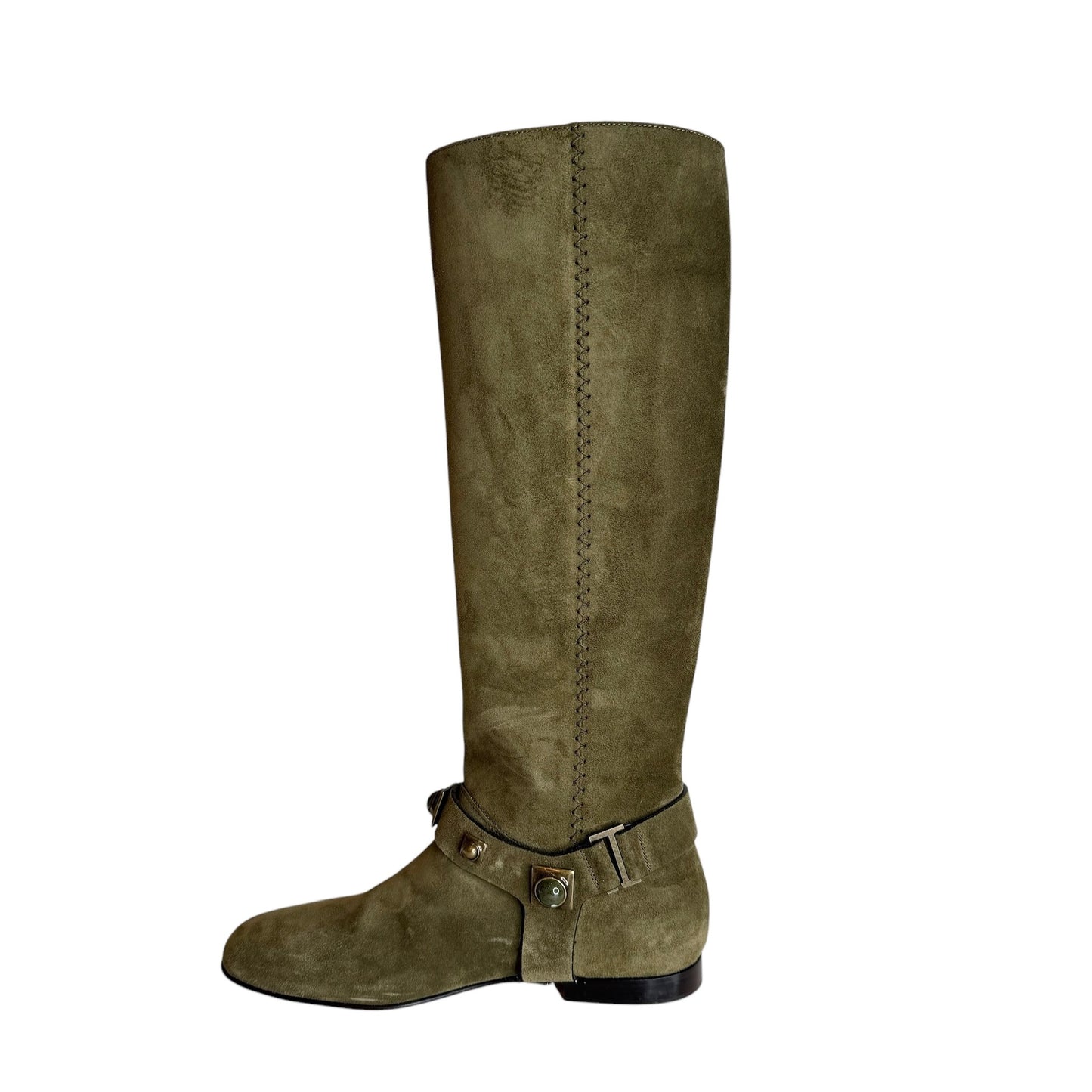 Suede Embellished Boots - 8