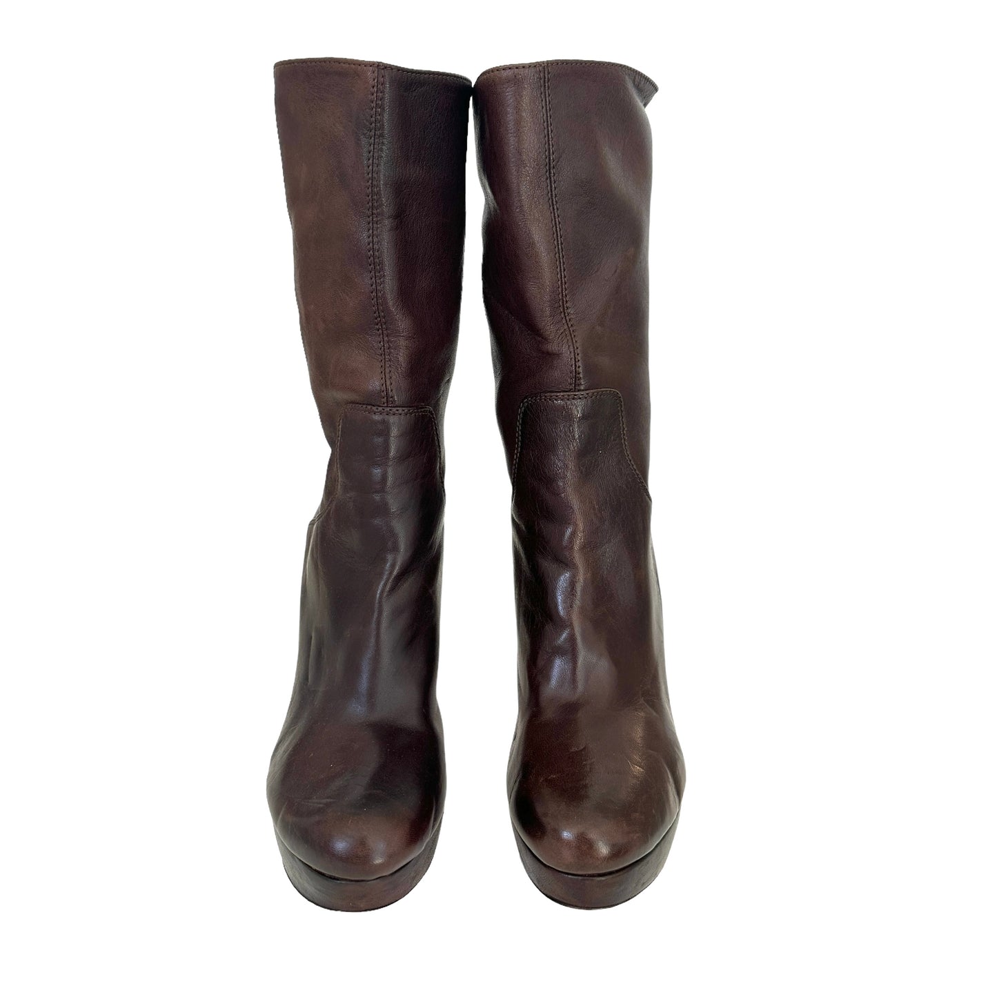 Brown Heeled Boots - 6.5