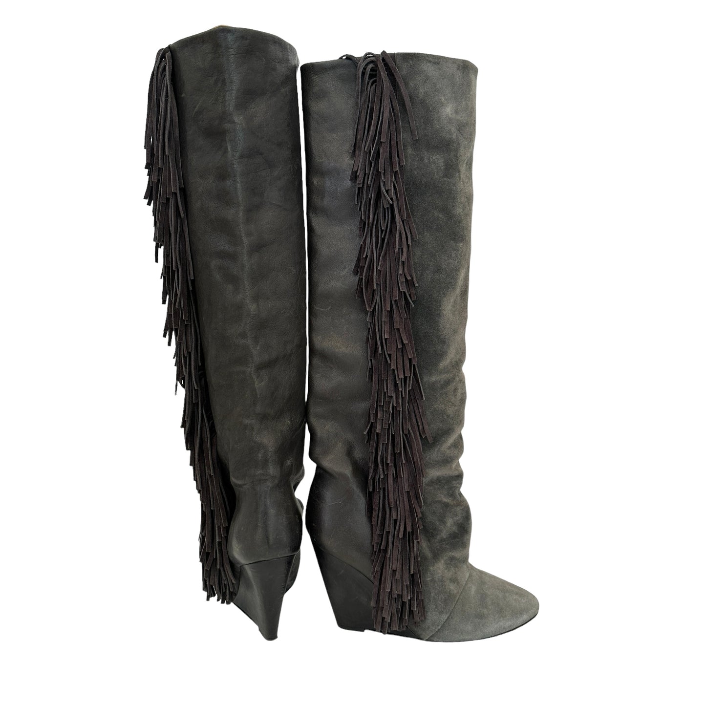 Fringe Suede Boots - 9