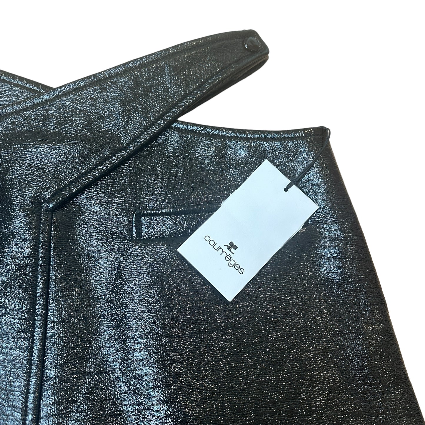 Black Patent Mini Skirt - M