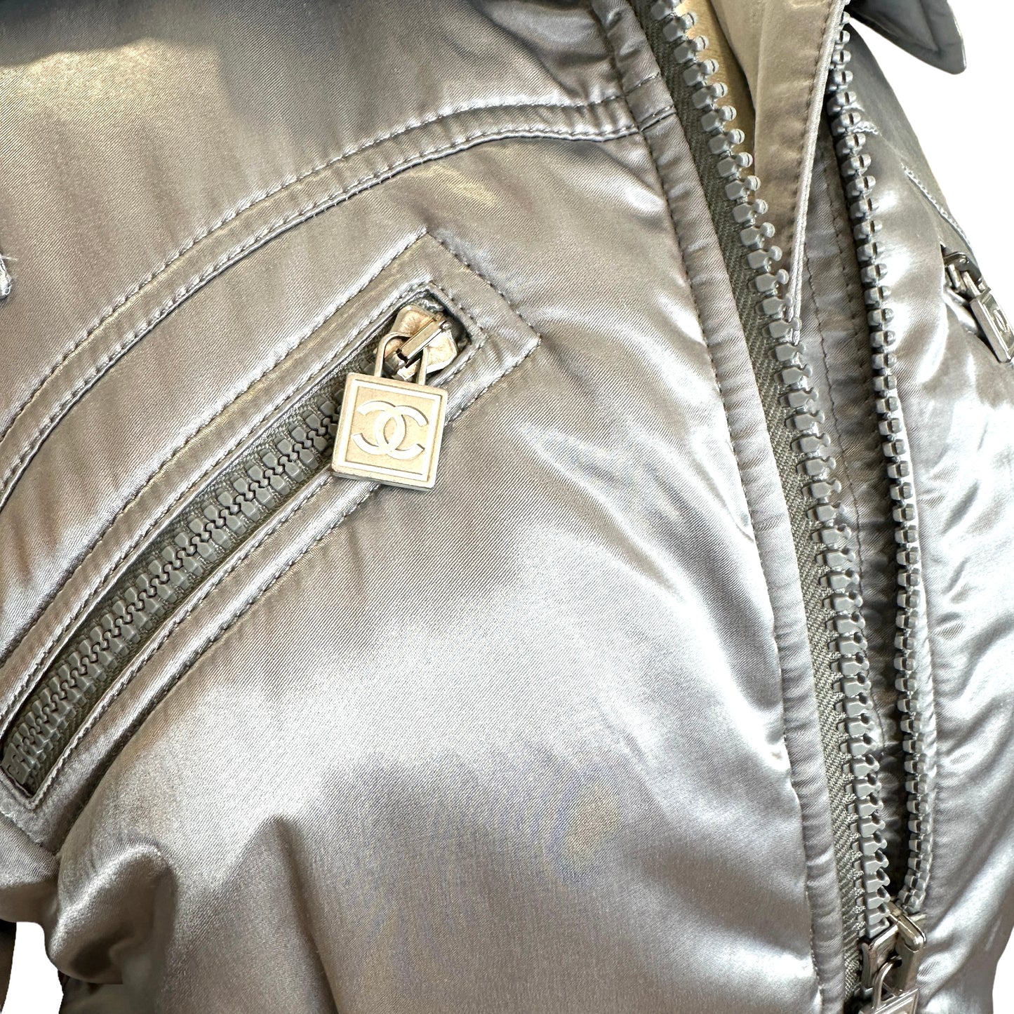 Silver Bomber Jacket - M/L
