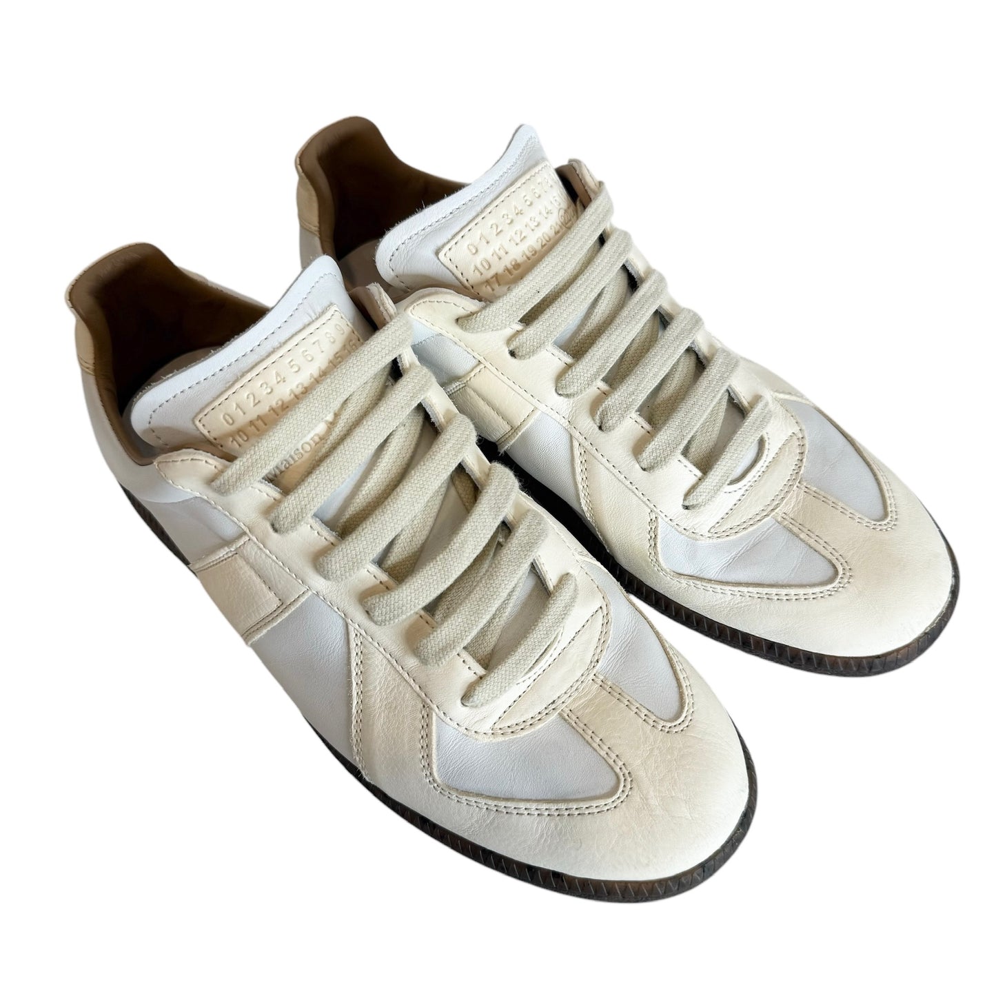 Cream Leather Sneakers - 9