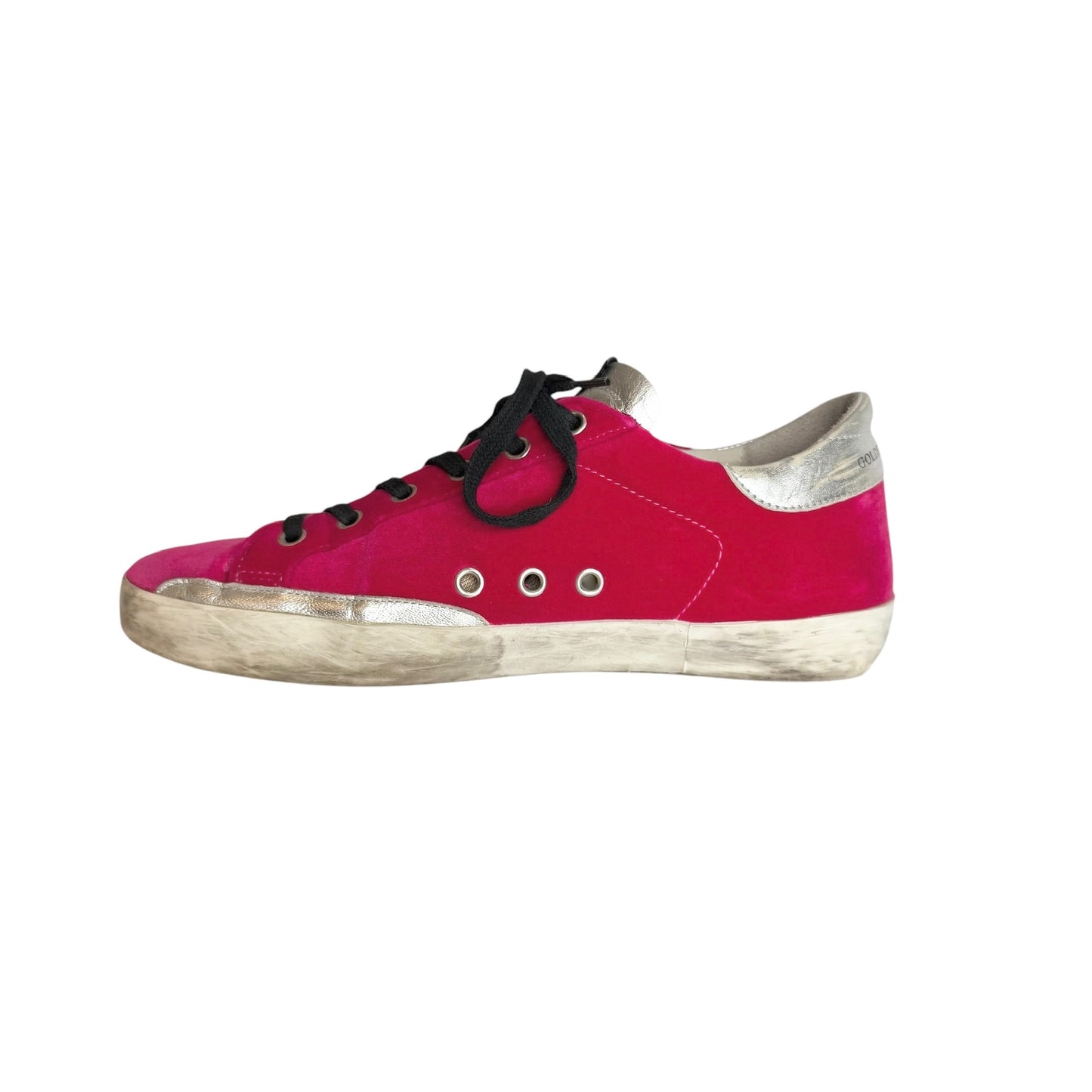Pink Velvet Superstar Sneakers - 9