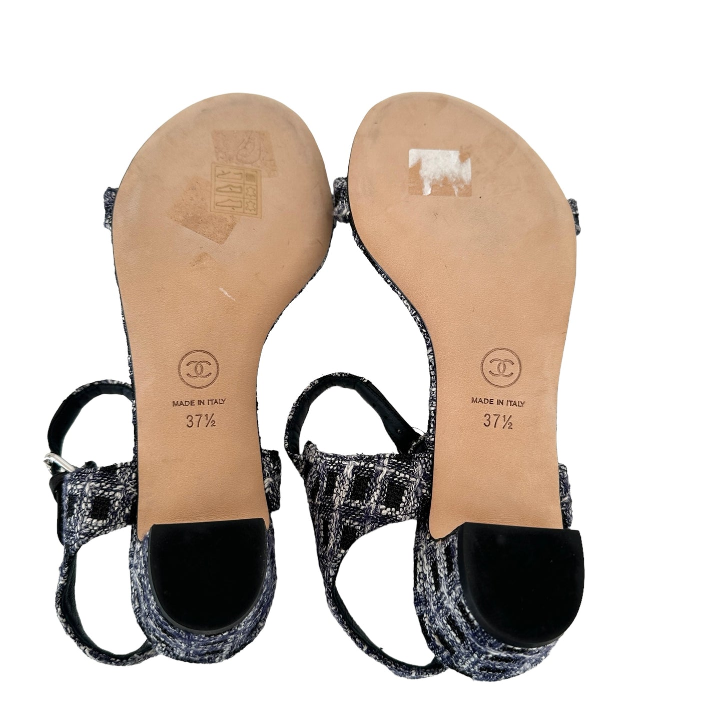 Tweed Logo Sandals - 7.5