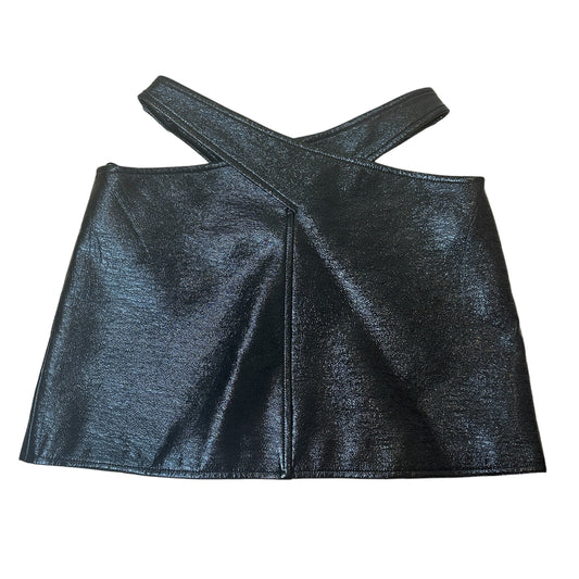 Black Patent Mini Skirt - M