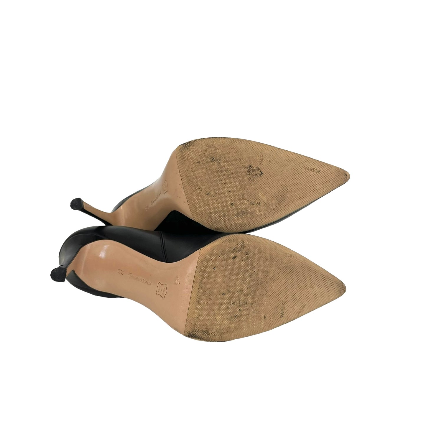 Black Leather Heels - 7.5
