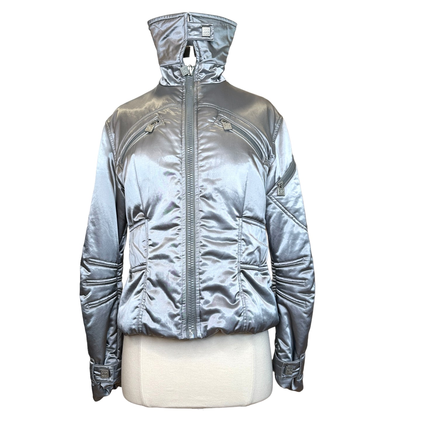 Silver Bomber Jacket - M/L